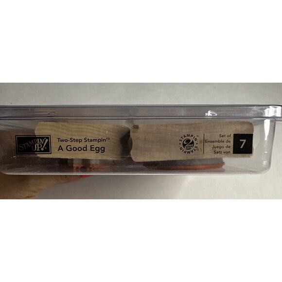 Stampin Up A Good Egg Wood Stamp Set of 7 Happy Easter, You crack me up, Chick - Picture 2 of 4